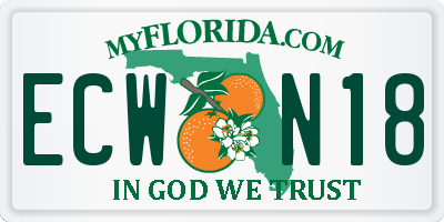 FL license plate ECWN18