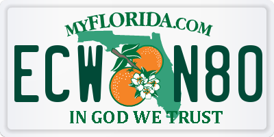FL license plate ECWN80