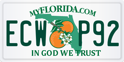 FL license plate ECWP92