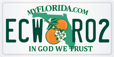 FL license plate ECWR02