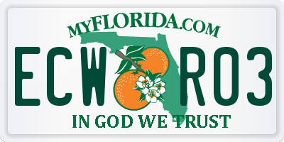 FL license plate ECWR03