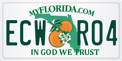 FL license plate ECWR04
