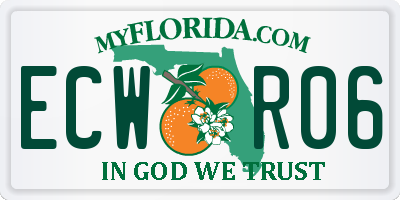FL license plate ECWR06