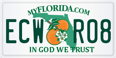 FL license plate ECWR08