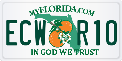FL license plate ECWR10