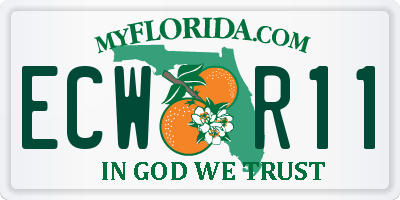 FL license plate ECWR11