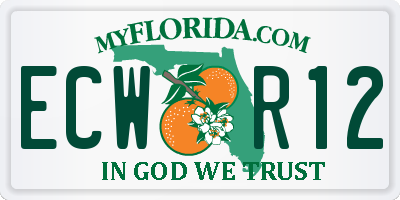 FL license plate ECWR12