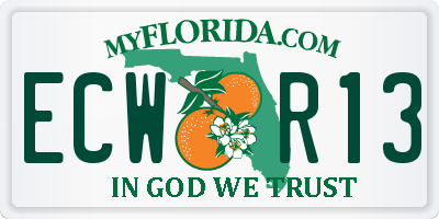 FL license plate ECWR13
