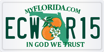 FL license plate ECWR15