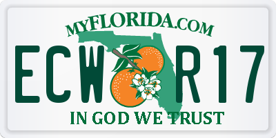 FL license plate ECWR17