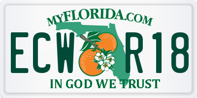 FL license plate ECWR18