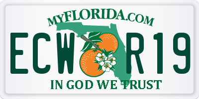 FL license plate ECWR19