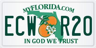FL license plate ECWR20