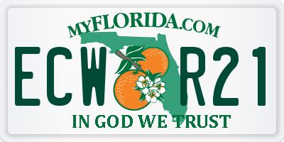 FL license plate ECWR21