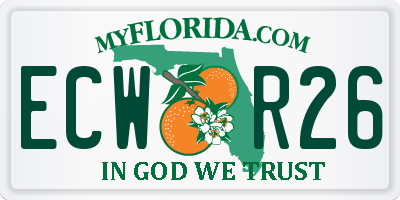 FL license plate ECWR26