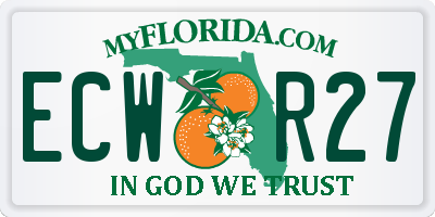 FL license plate ECWR27