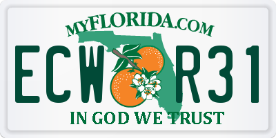 FL license plate ECWR31