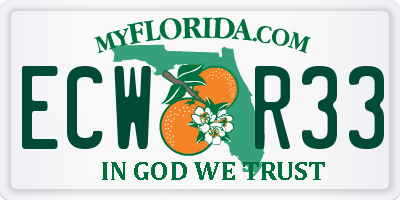FL license plate ECWR33