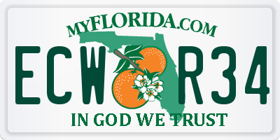 FL license plate ECWR34
