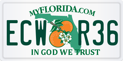FL license plate ECWR36