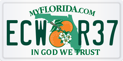 FL license plate ECWR37
