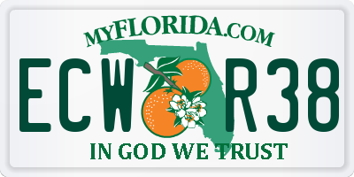 FL license plate ECWR38