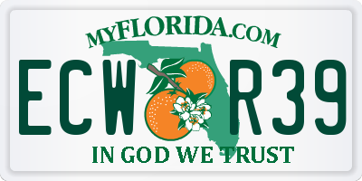 FL license plate ECWR39