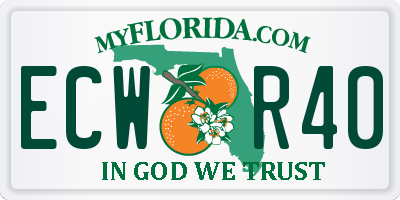 FL license plate ECWR40