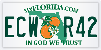 FL license plate ECWR42