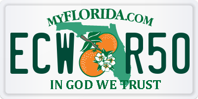 FL license plate ECWR50