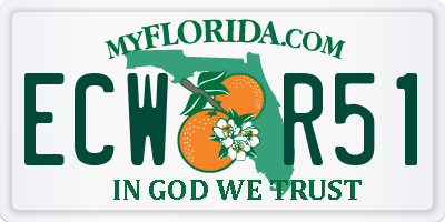 FL license plate ECWR51