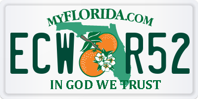 FL license plate ECWR52