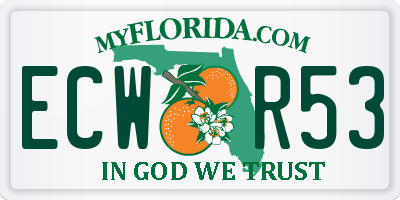 FL license plate ECWR53
