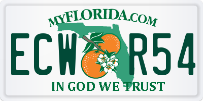 FL license plate ECWR54