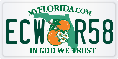 FL license plate ECWR58