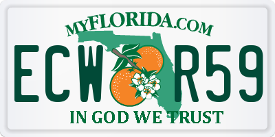 FL license plate ECWR59