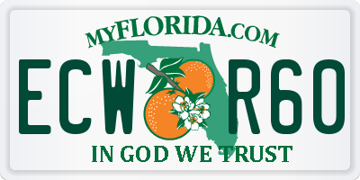 FL license plate ECWR60