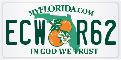 FL license plate ECWR62