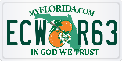 FL license plate ECWR63