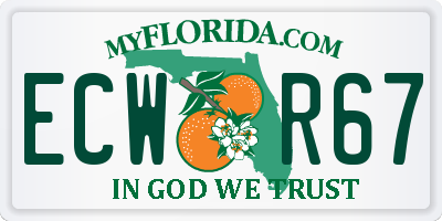 FL license plate ECWR67