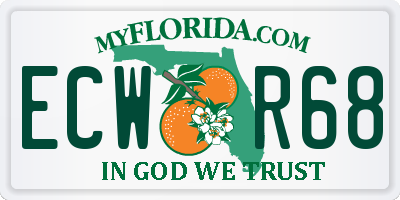 FL license plate ECWR68