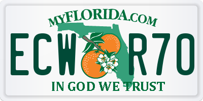 FL license plate ECWR70