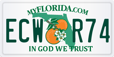 FL license plate ECWR74
