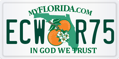FL license plate ECWR75