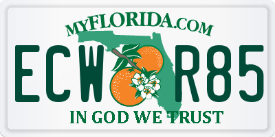 FL license plate ECWR85