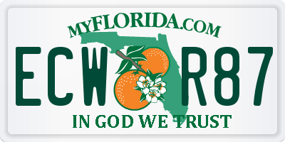FL license plate ECWR87