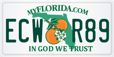 FL license plate ECWR89