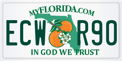 FL license plate ECWR90