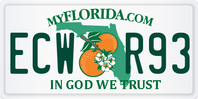 FL license plate ECWR93