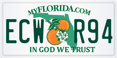 FL license plate ECWR94